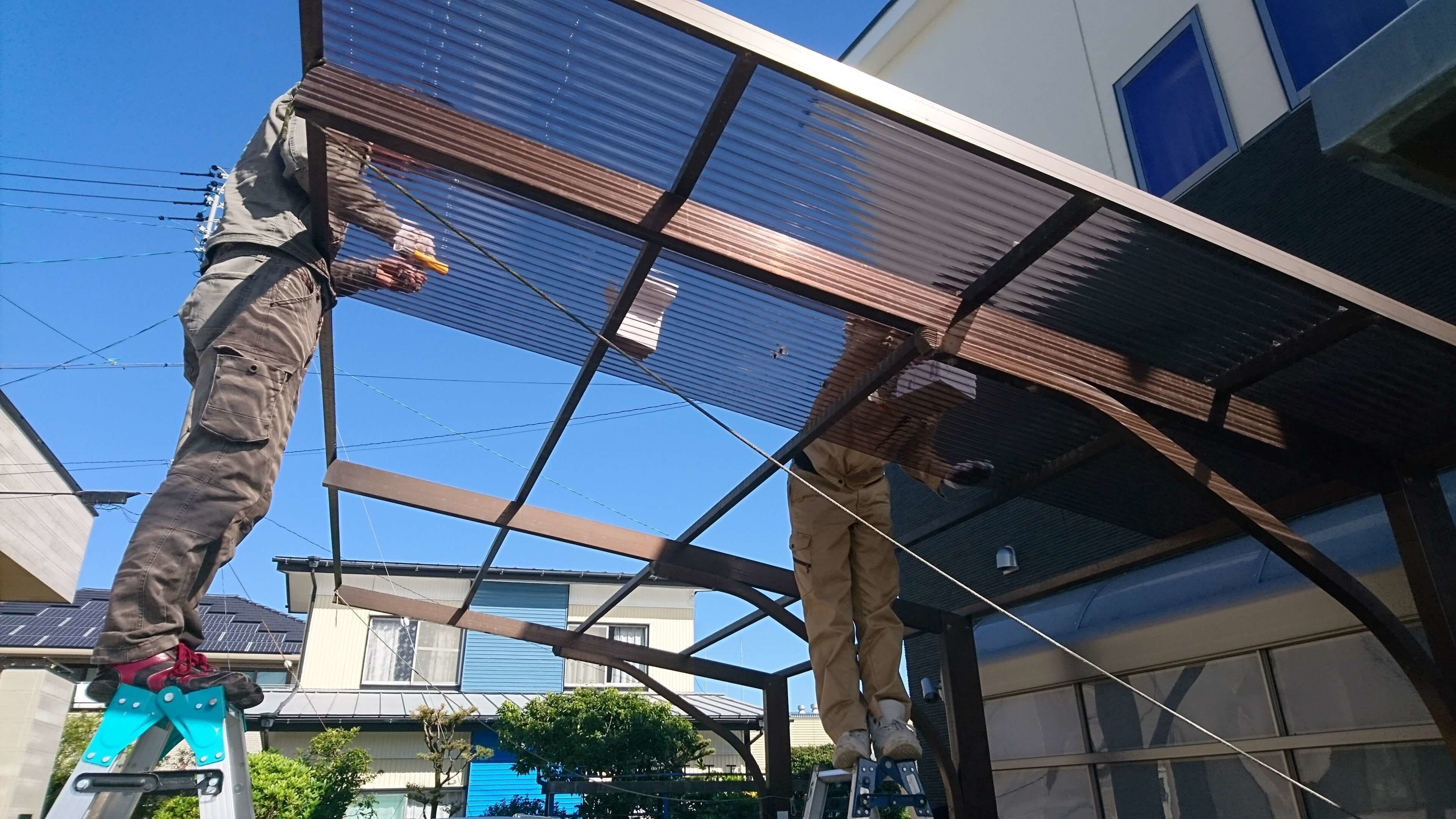 波板張替え 名古屋市天白区 | 名古屋市天白区でエクステリア工事ならイズ美